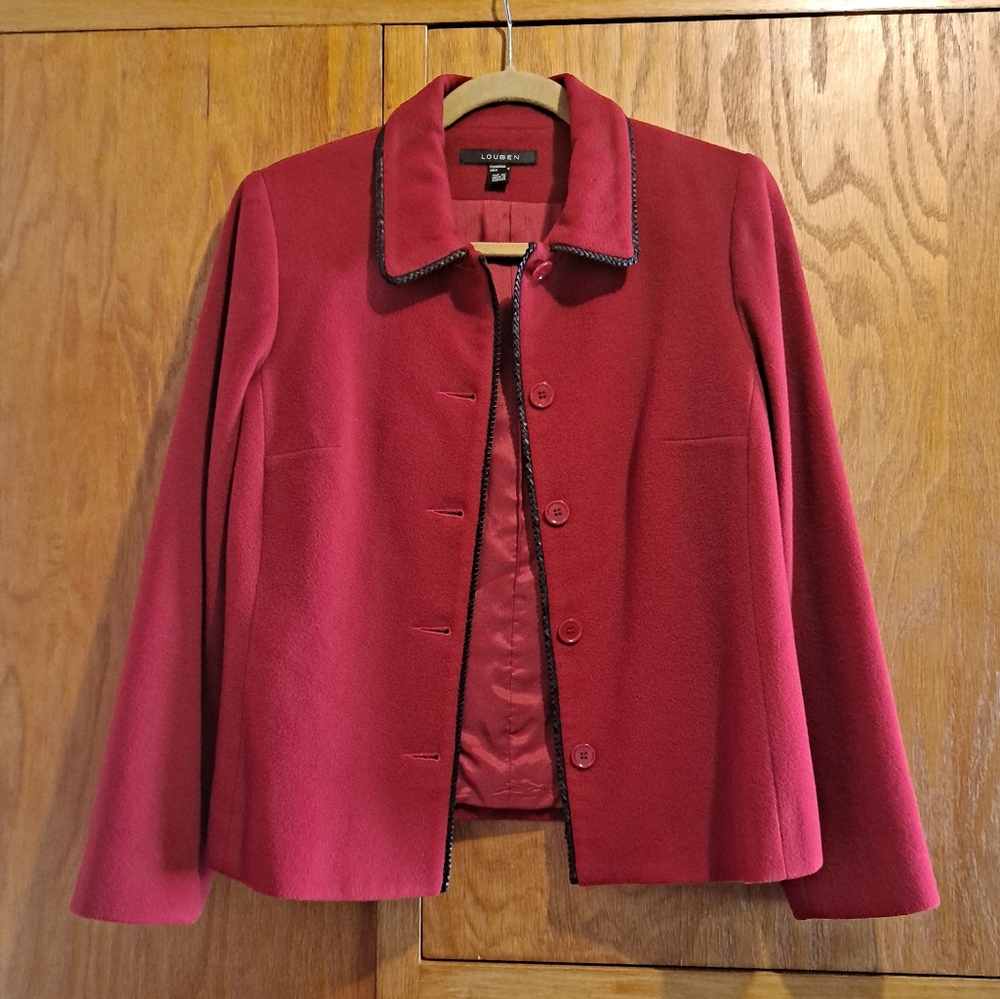 Wool/Cashmere Blend Vintage Blazer Red